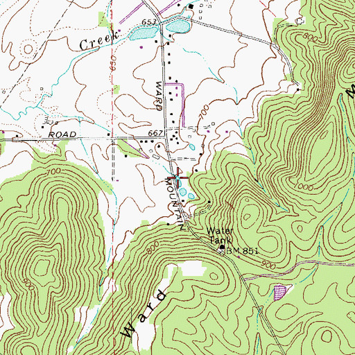 Topographic Map of Russell Spring, GA