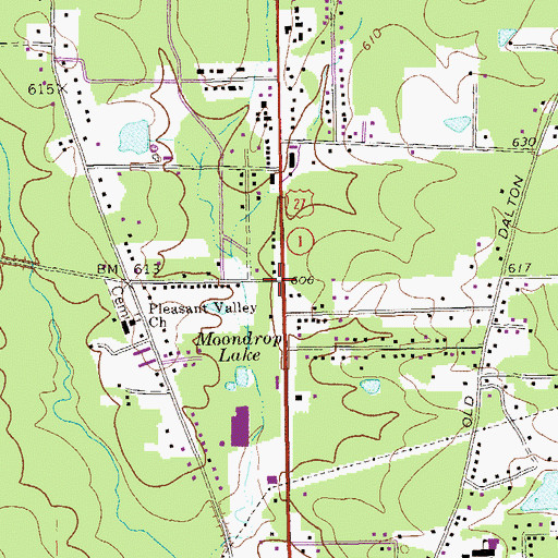 Topographic Map of Sand Springs, GA