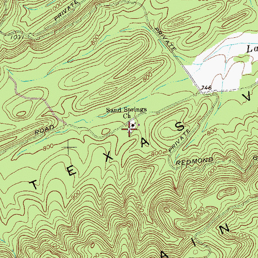 Topographic Map of Sand Springs Cemetery, GA