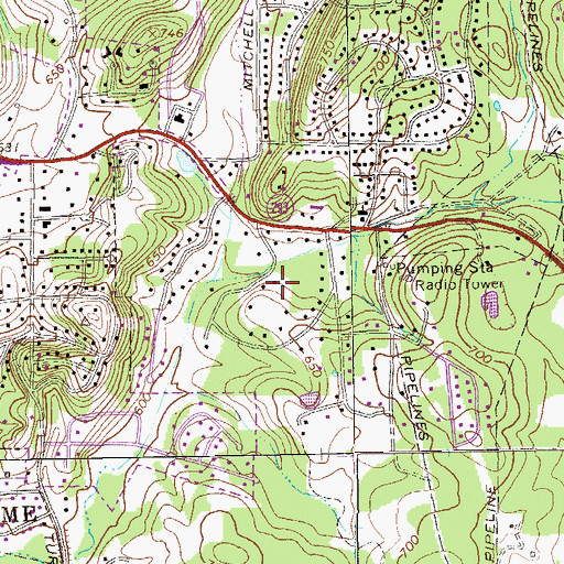 Topographic Map of Sequoia Acres, GA
