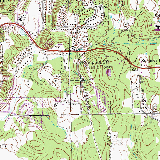 Topographic Map of Sequoia View, GA
