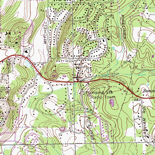 Topographic Map of Sherwood Forest Baptist Church, GA