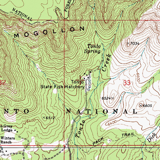 Topographic Map of Tonto State Fish Hatchery, AZ