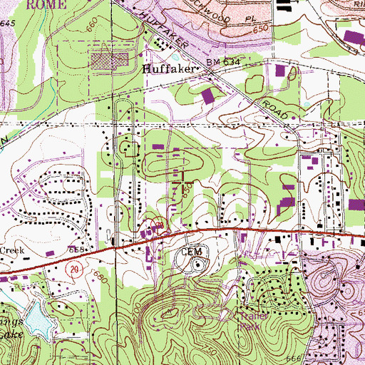 Topographic Map of Shorter Industrial Park, GA