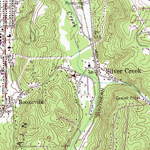 Topographic Map of Silver Creek Presbyterian Church, GA