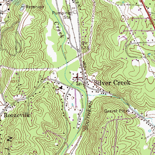 Topographic Map of Silver Creek United Methodist Church, GA