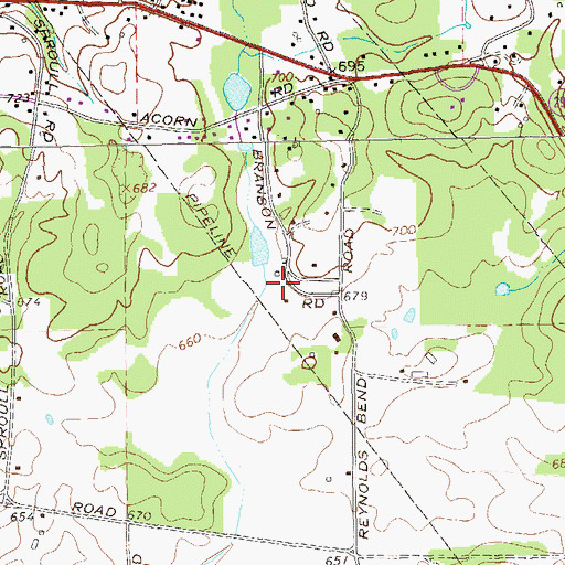 Topographic Map of Skinner Cemetery, GA