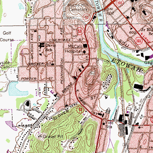 Topographic Map of South Broad United Methodist Church, GA