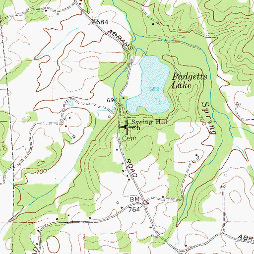 Topographic Map of Spring Hill Cemetery, GA