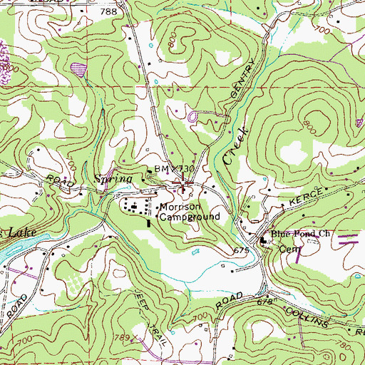 Topographic Map of Springdale School (historical), GA
