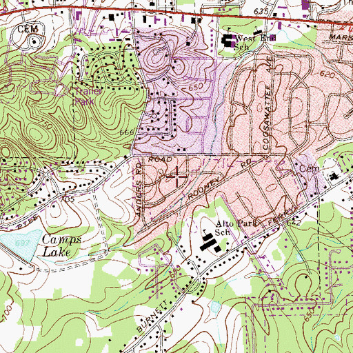 Topographic Map of Sunset Acres, GA