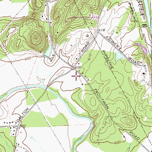 Topographic Map of Tate Cemetery, GA