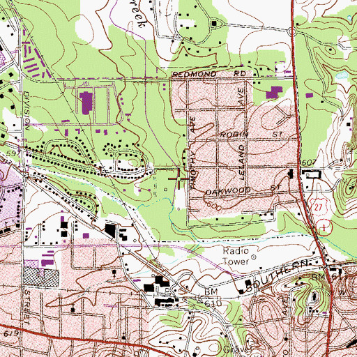 Topographic Map of Tolbert Park, GA