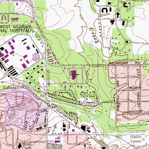 Topographic Map of Redmond Regional Medical Center, GA
