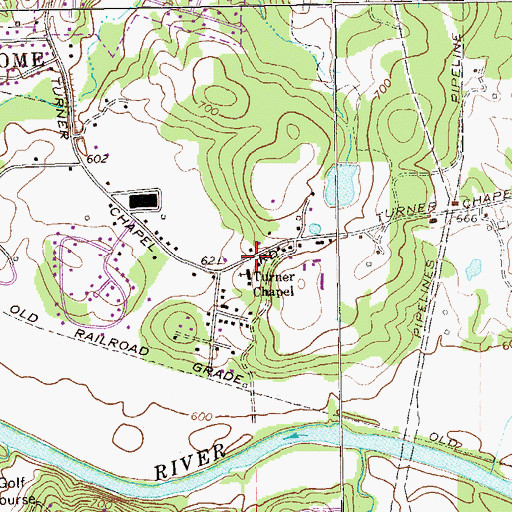 Topographic Map of Turner School (historical), GA