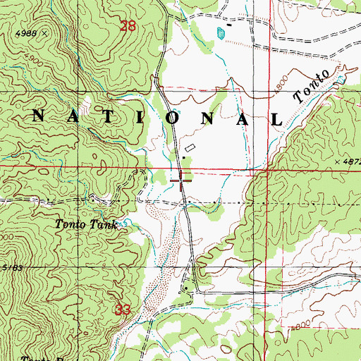 Topographic Map of Tonto Wash, AZ