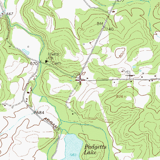Topographic Map of Unity School (historical), GA