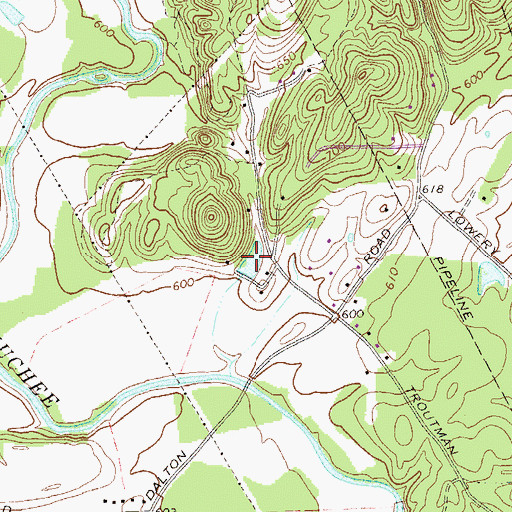 Topographic Map of Updegrove Lake, GA