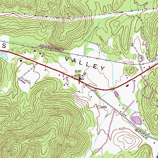 Topographic Map of Vanns Valley United Methodist Church, GA