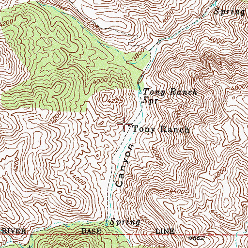 Topographic Map of Tony Ranch, AZ