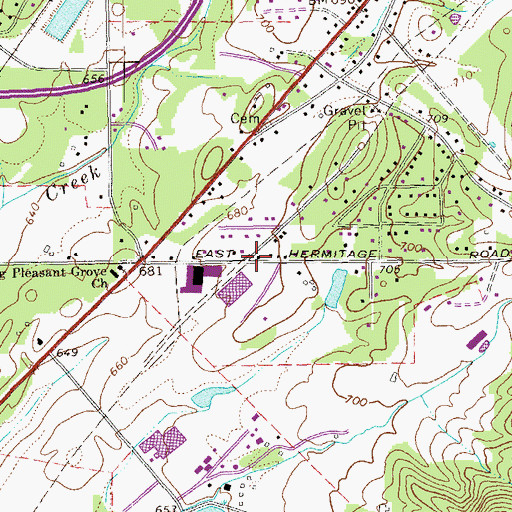 Topographic Map of Waters Store (historical), GA