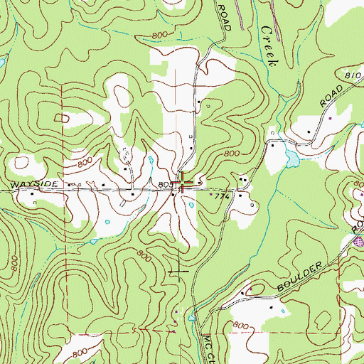 Topographic Map of Wayside School (historical), GA