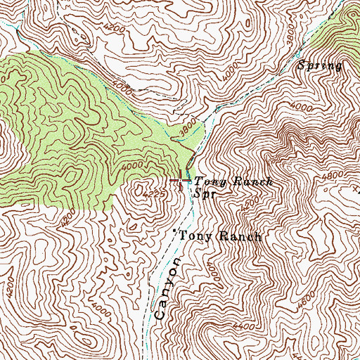 Topographic Map of Tony Ranch Spring, AZ