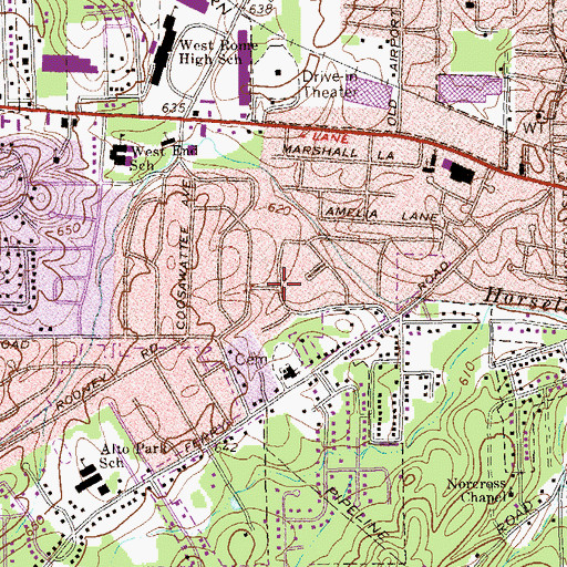 Topographic Map of Westwood, GA