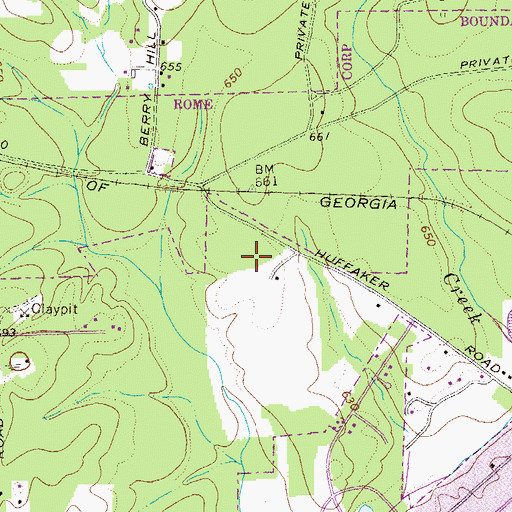 Topographic Map of Williamsburg Estates, GA