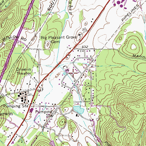 Topographic Map of Woodcliffe Estates, GA