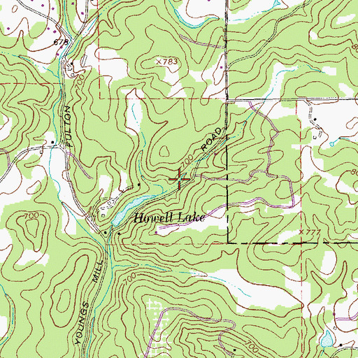Topographic Map of Youngs Mill Spring, GA