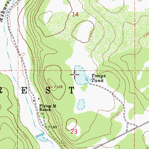 Topographic Map of Tonys Tank, AZ