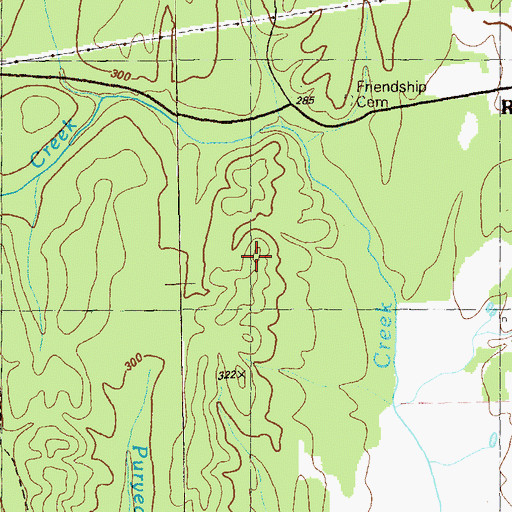 Topographic Map of Barren Hills, GA