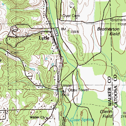 Topographic Map of Bloody Pond (historical), GA