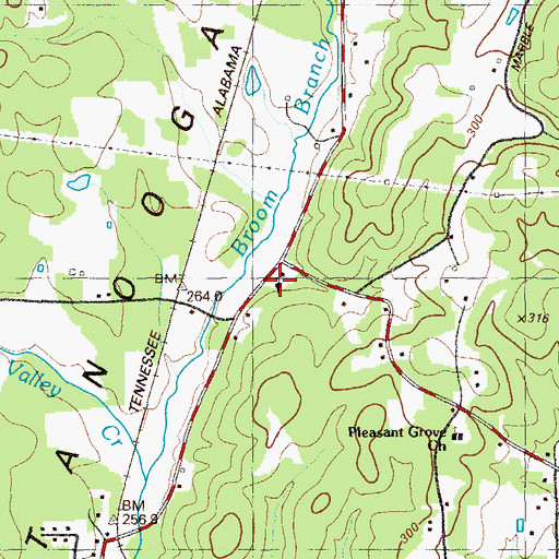 Topographic Map of Cassandra Baptist Church, GA