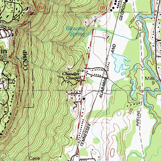 Topographic Map of Chandler Chapel, GA