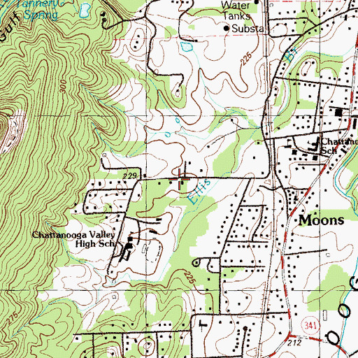 Topographic Map of Chattanooga Valley, GA