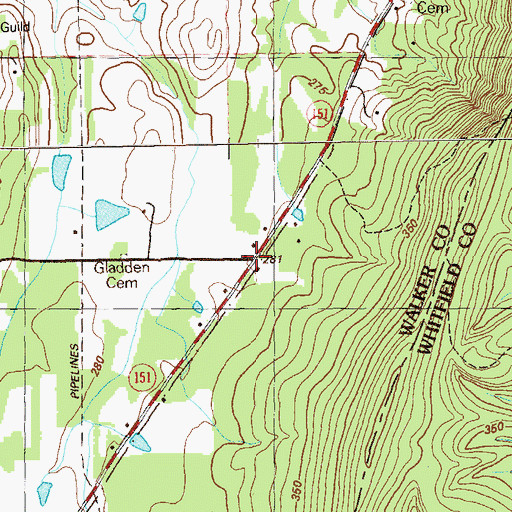 Topographic Map of Chestnutflat (historical), GA
