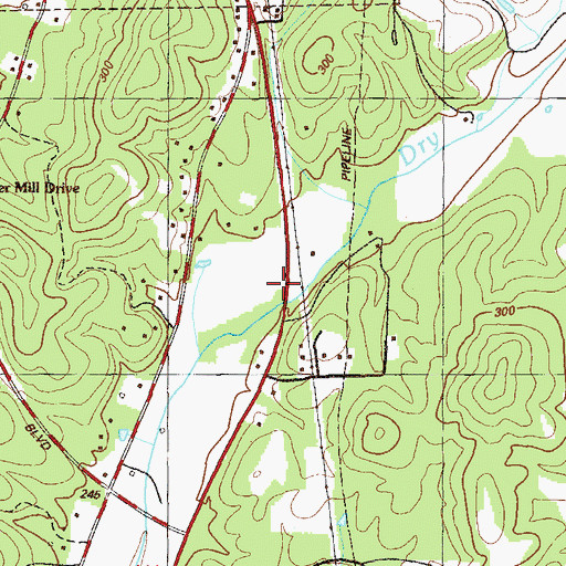 Topographic Map of Church of Christ, GA