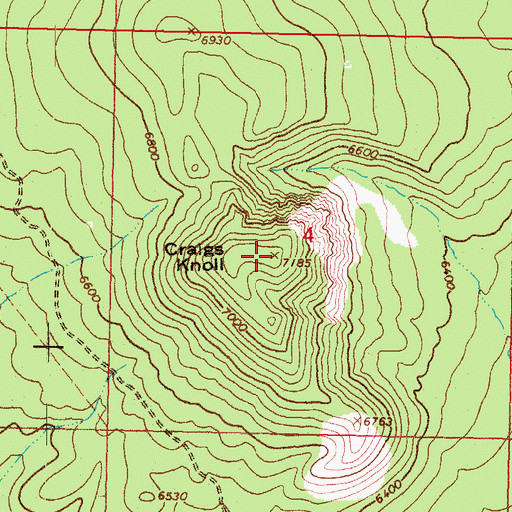 Topographic Map of Craigs Knoll, AZ