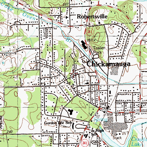 Topographic Map of Church of God (historical), GA