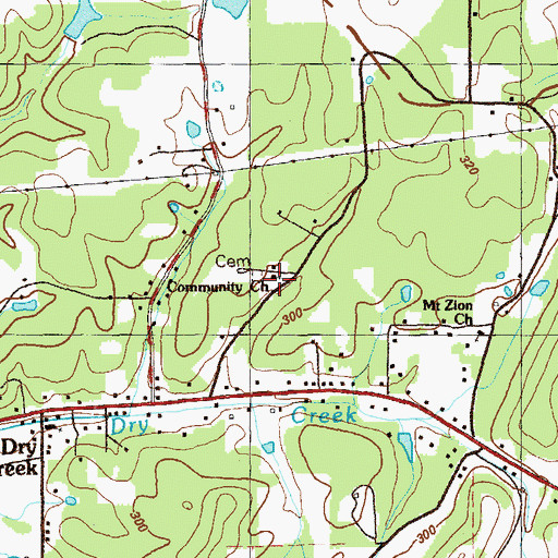 Topographic Map of Community Church, GA
