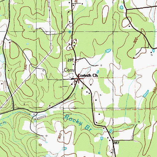 Topographic Map of Corinth, GA