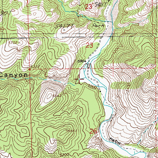 Topographic Map of Tornado Canyon, AZ