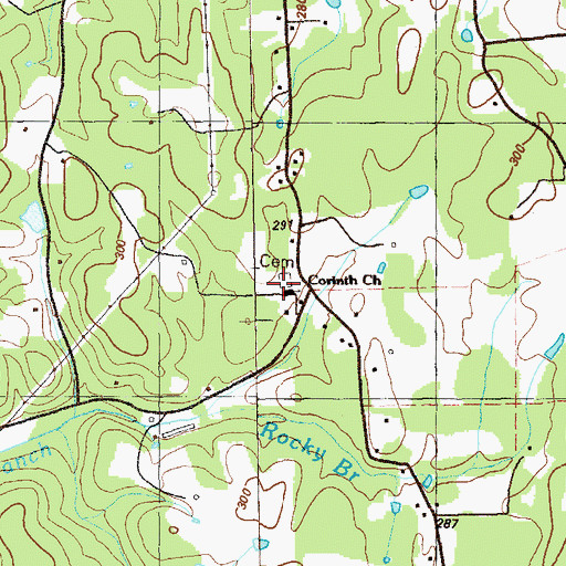 Topographic Map of Corinth Baptist Church, GA