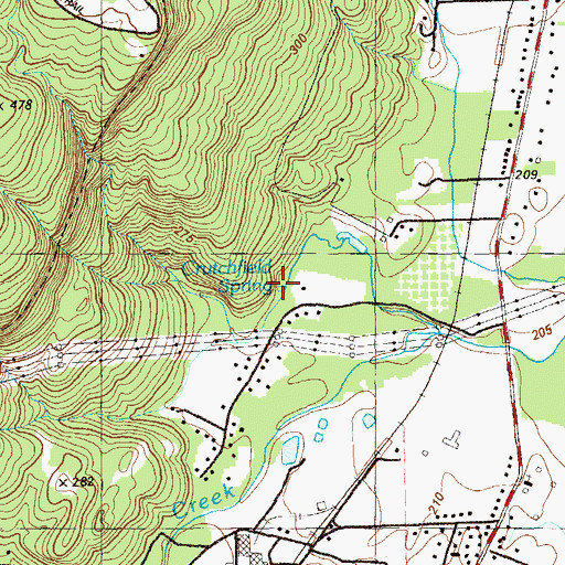 Topographic Map of Crutchfield Spring, GA
