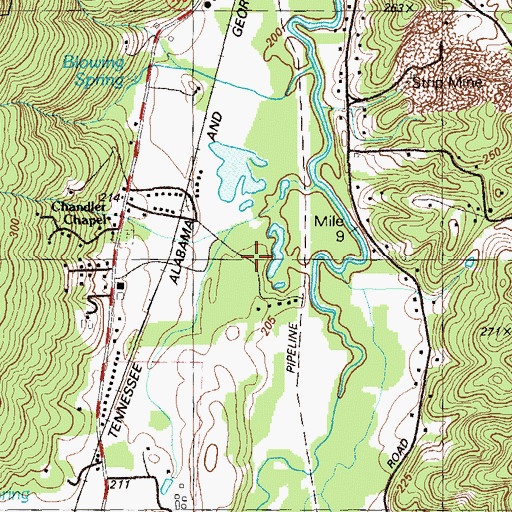 Topographic Map of Dickey (historical), GA