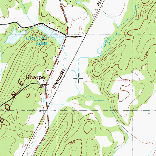 Topographic Map of Dickson Creek, GA