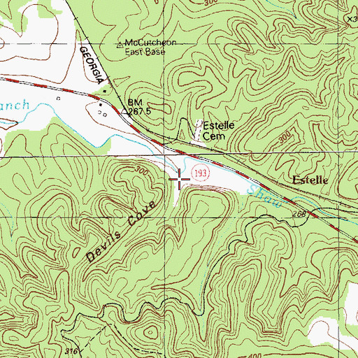 Topographic Map of Estelle School (historical), GA
