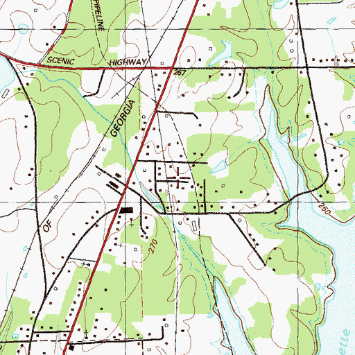 Topographic Map of Fairview Heights, GA